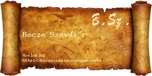 Becze Szevér névjegykártya